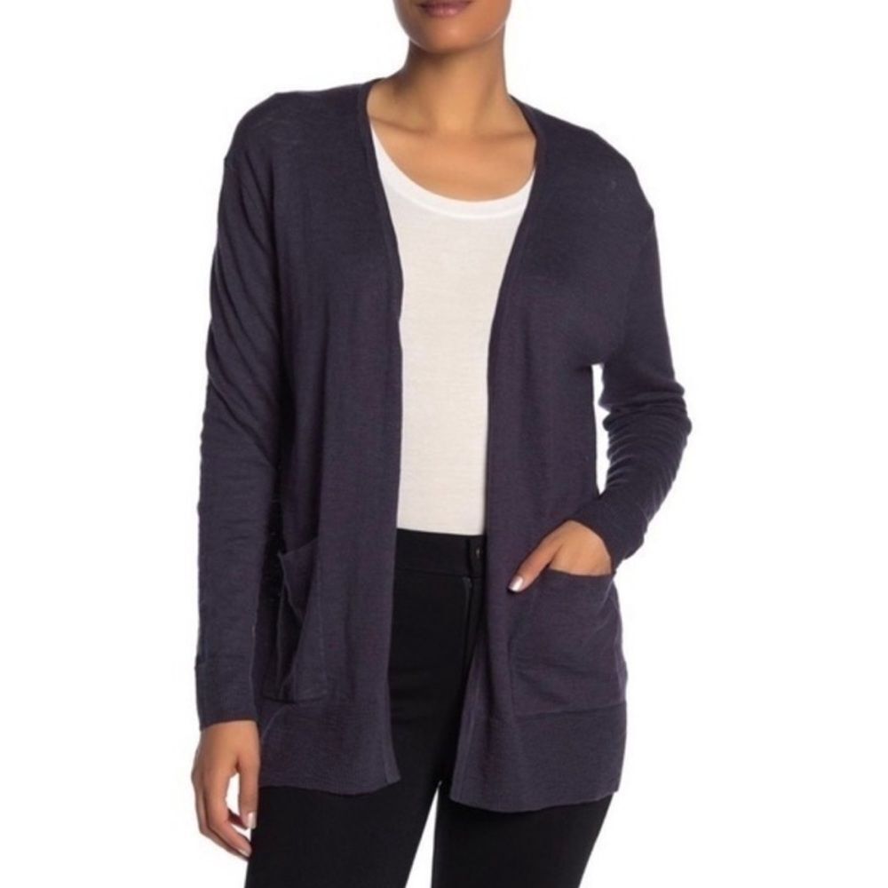 Madewell Lightweight Open Front Pocketed Longline Slub Knit Cardigan